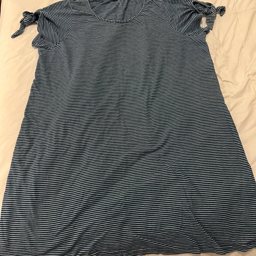 Striped Blue and White Dress